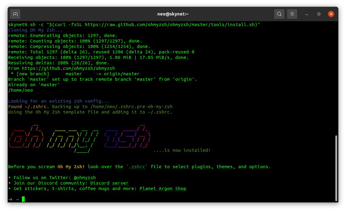 install-oh-my-zsh